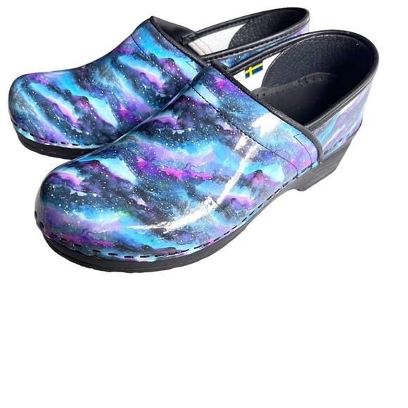 BJORK clogs shoes 38 7.5 like Dansko sanita blue purple nurse chef - Picture 1 of 7